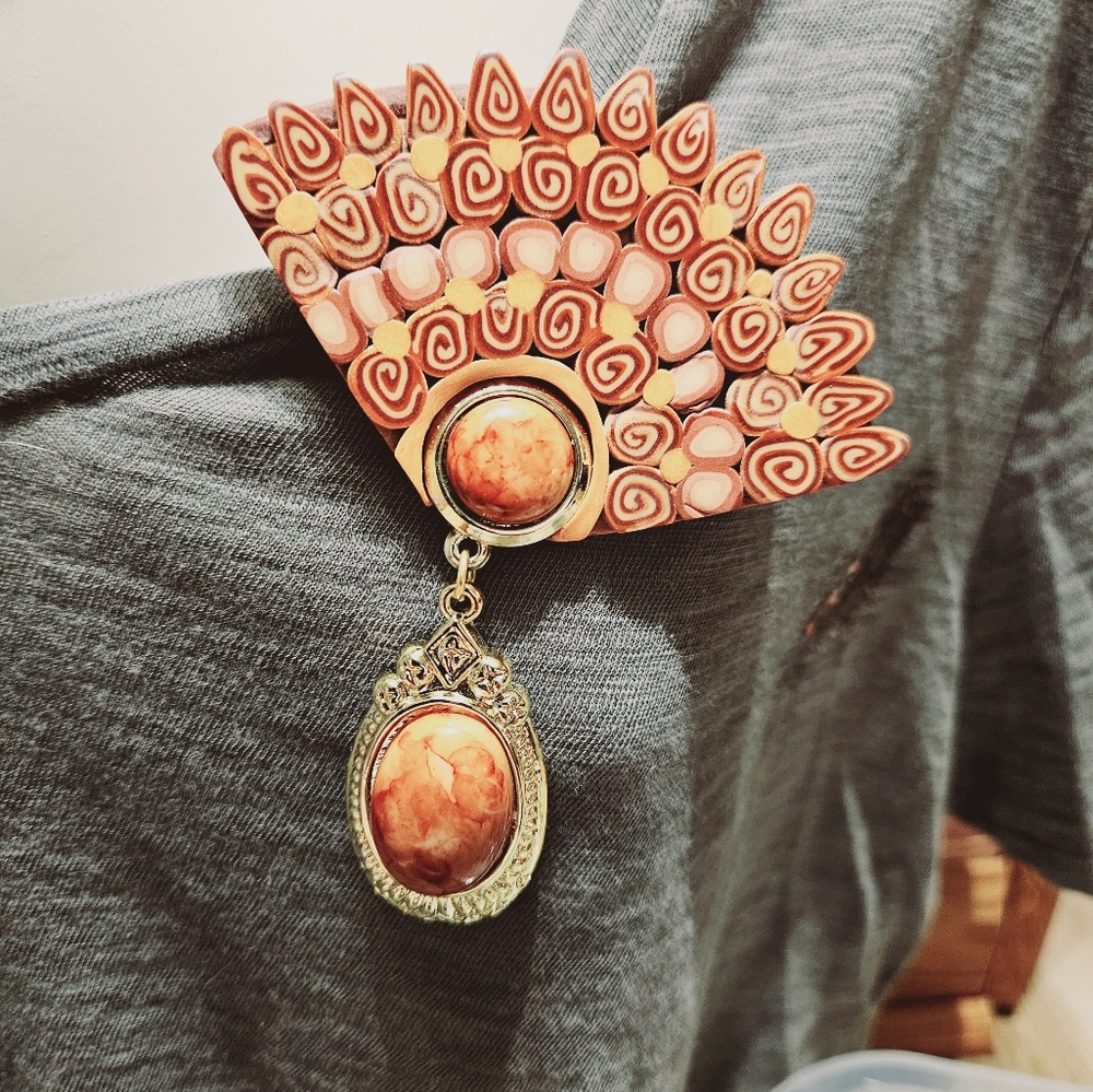 Artisan Handmade Polymer Clay Brooch